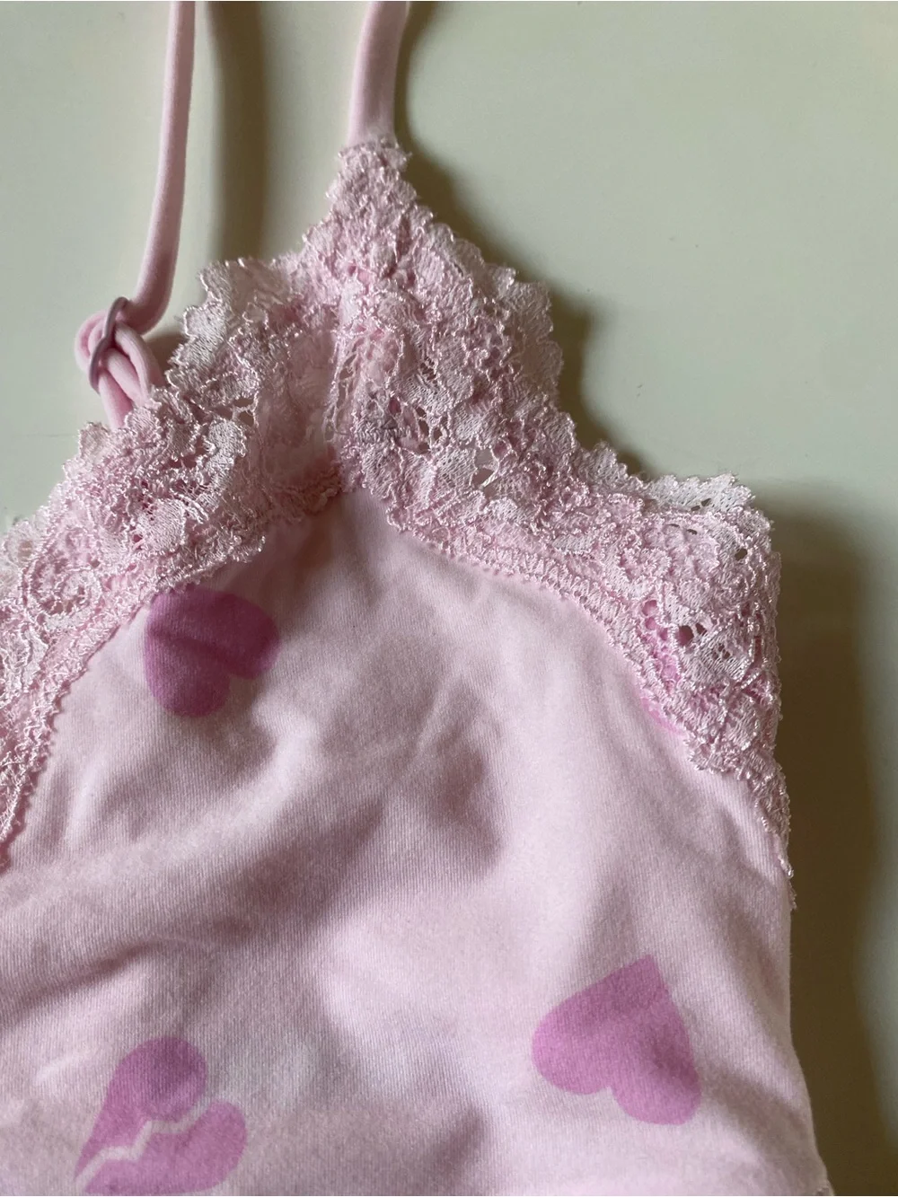 Skims Fits Everybody Lace Scoop Bralette in Cherry Blossom with hearts NWOT